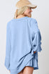 Corded Lantern Sleeve Top Ruffled Mini Skirt Two Piece Dress